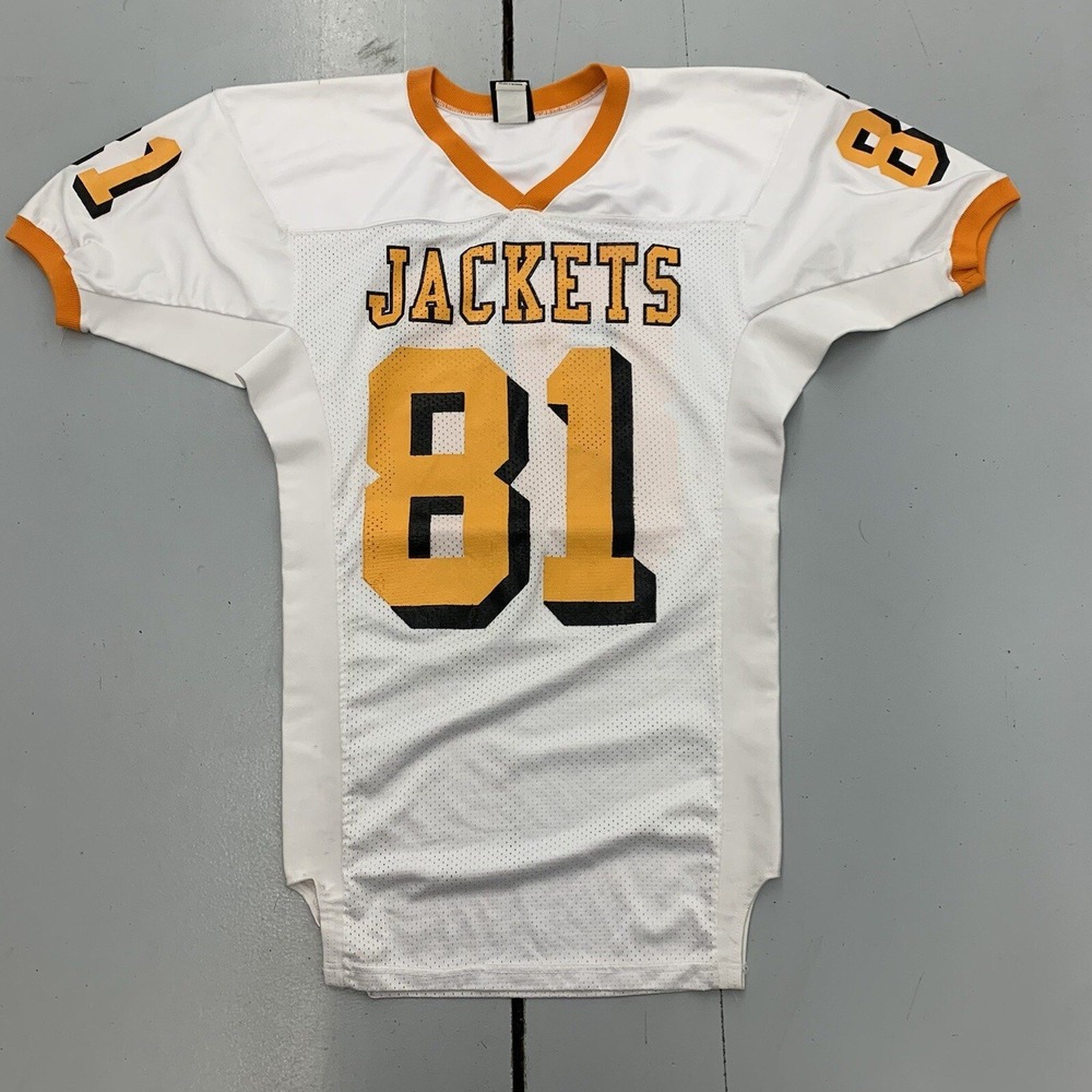 Wilson Vintage Jackets 81 Football Jersey White Orange Mens Size 40